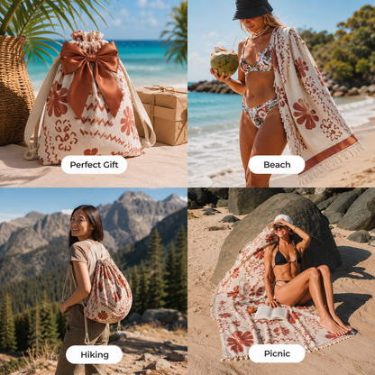 2-in-1 Beach Towel Backpack