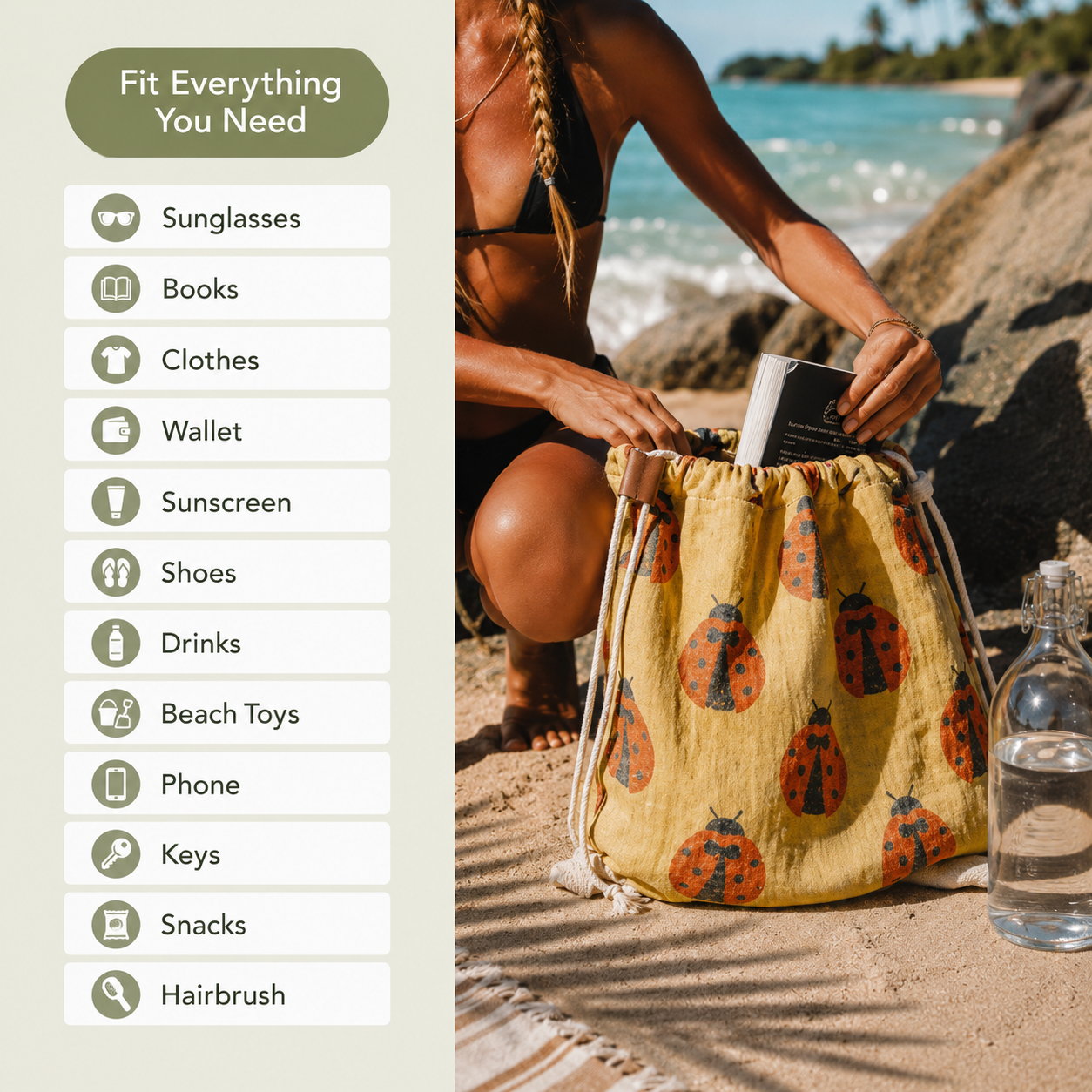 2-in-1 Beach Towel Backpack